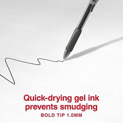 Quick-drying gel ink prevents smudging  
BOLD TIP 1.0MM