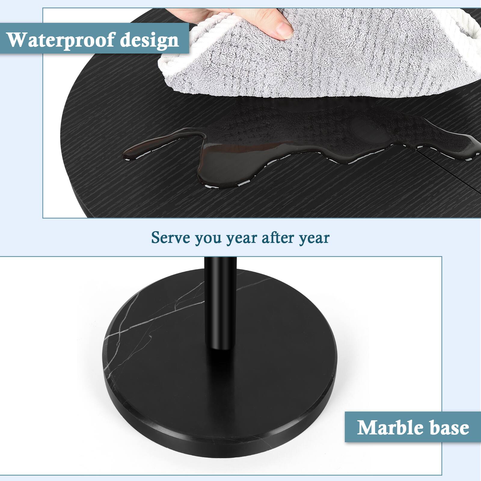 Waterproof design  
Serve you year after year  
Marble base