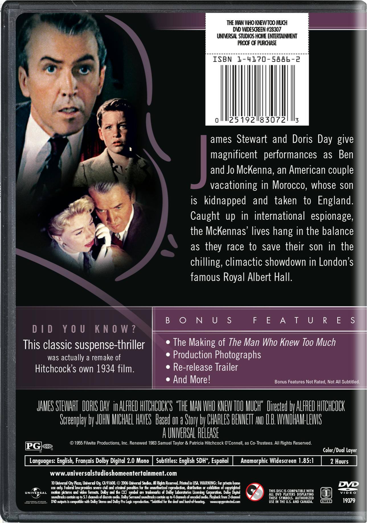 Angle. The Man Who Knew Too Much [DVD].