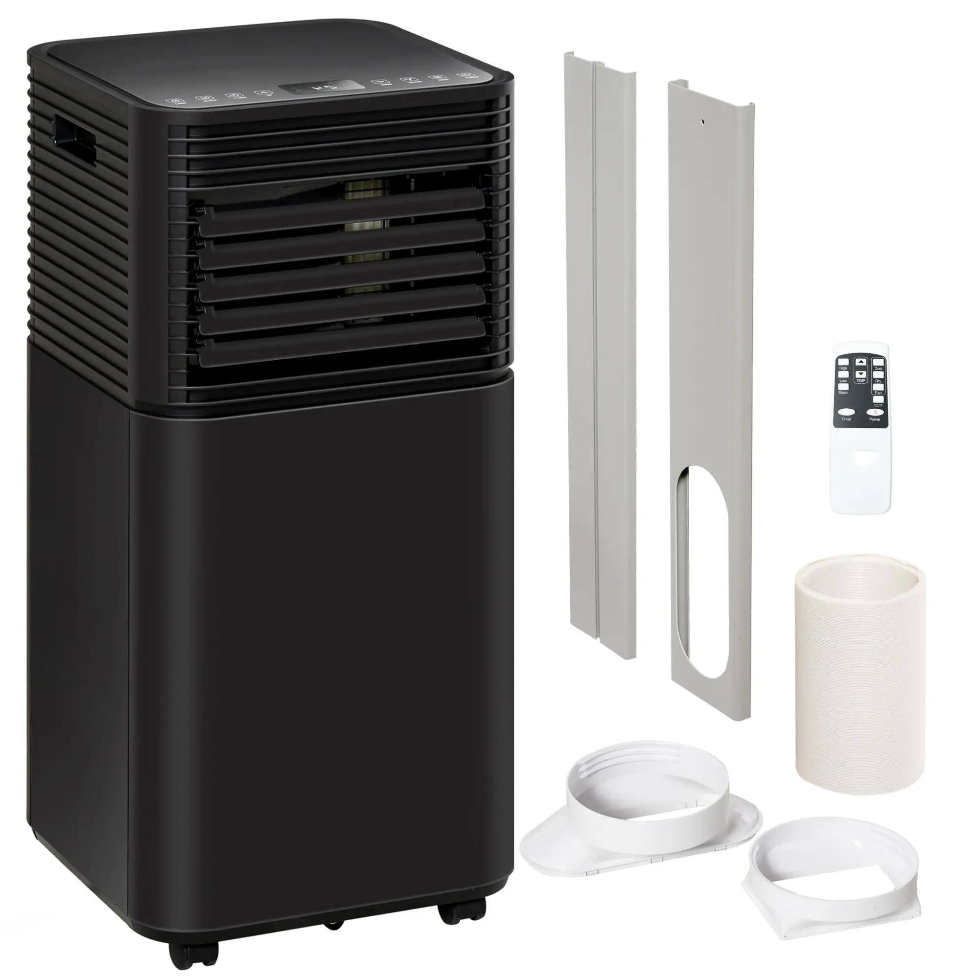 Angle. Resenkos - 10000 BTU Portable Air Conditioner with Dehumidifier, Cooling Fan, Sleep, Remote, 24H Timer, Auto Off, Black - Black.