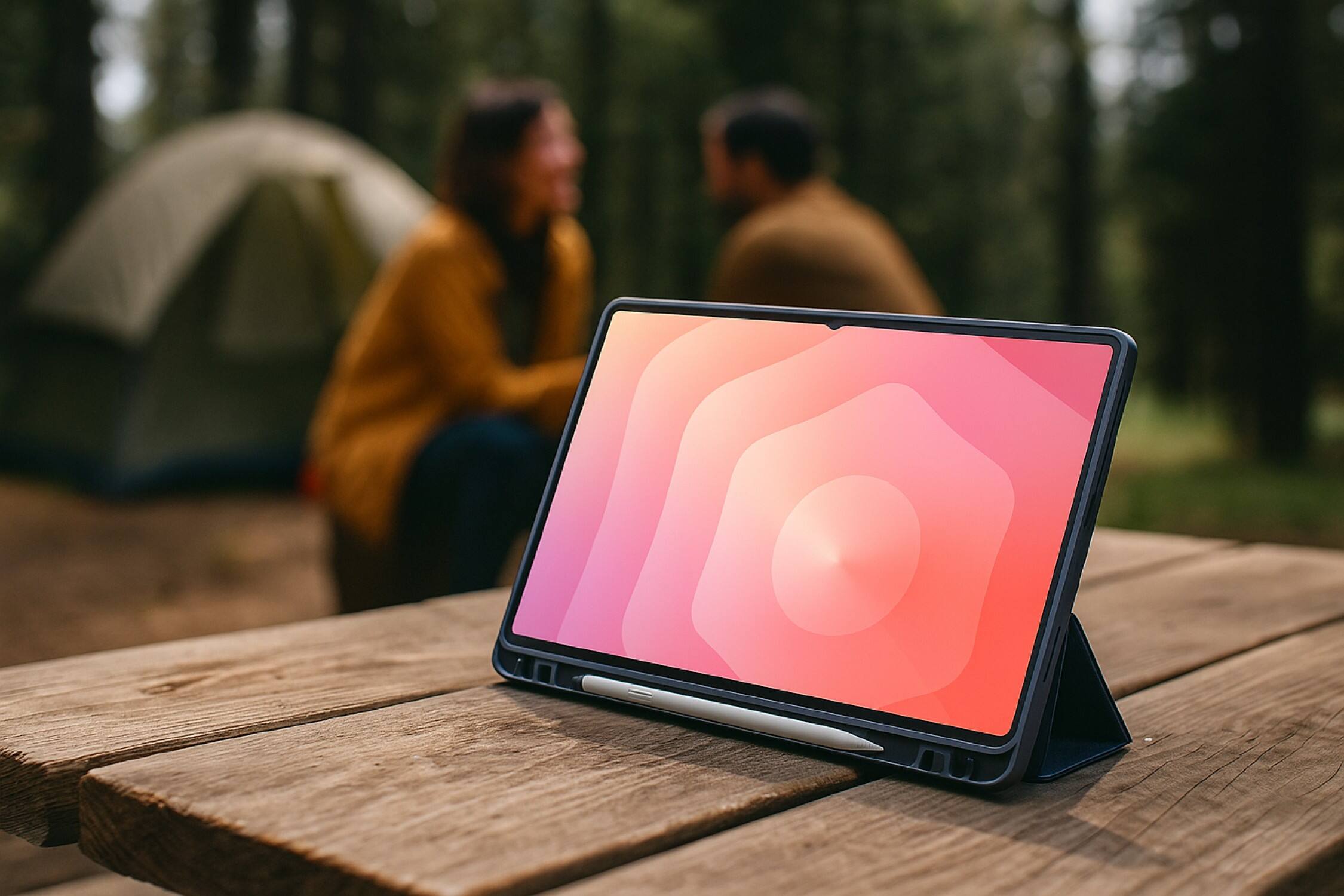 Alt View 2. SaharaCase - Samsung Galaxy Tab S11 Folio Case | Transparent Back | Slim & Durable | Venture Series - Night Sky Blue.