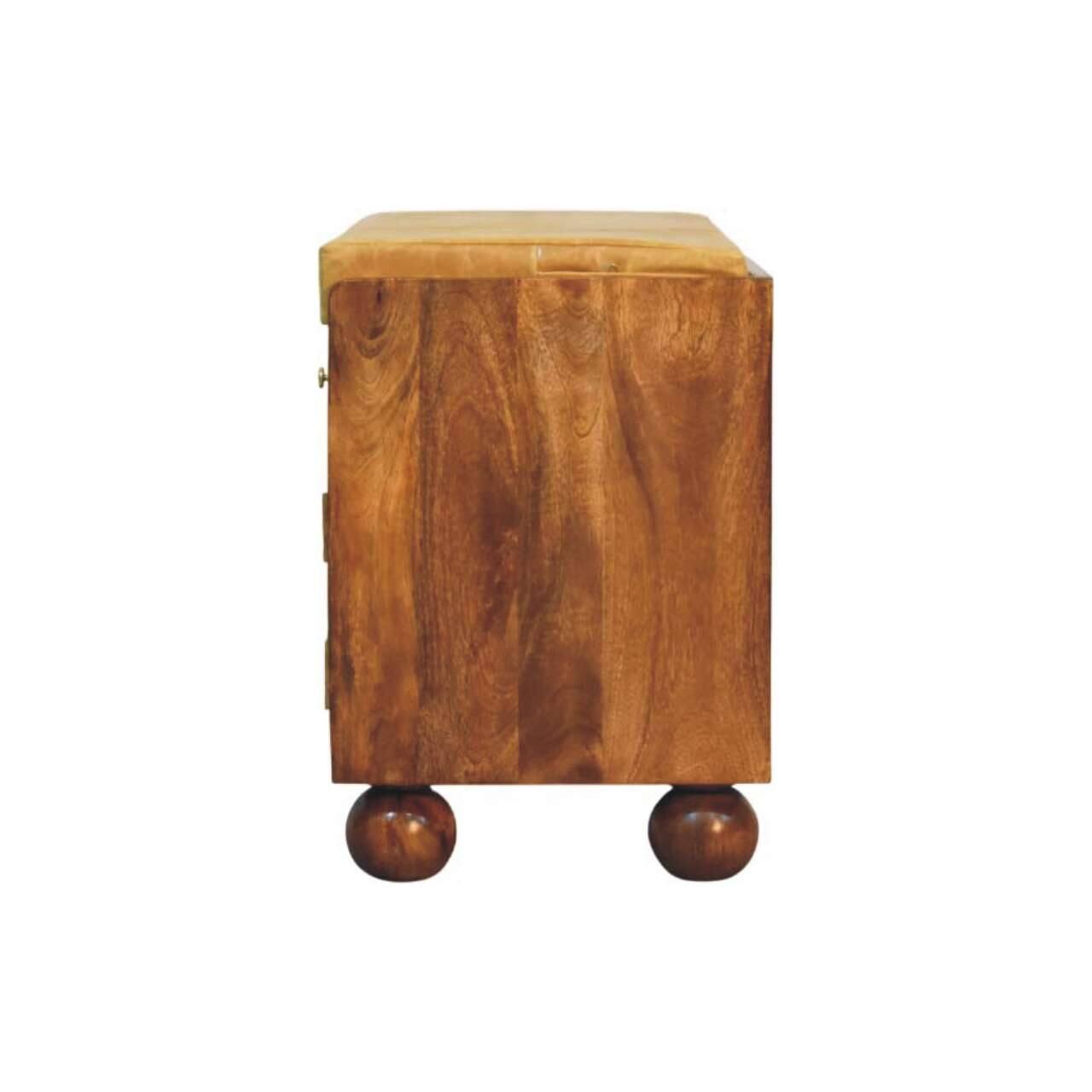 Alt View 5. Artisan Furniture - Artisan Furniture Solid Wood Bola Shoe Storage Bench, 2 Drawers, 4 Shelves, Orange and Brown - Orange And Brown.