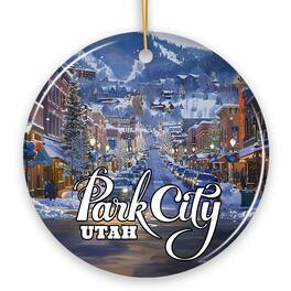 OrnamentallyYou - Culturally Artistic Park City Ceramic Ornament Utah Picturesque Mountain Town Souvenir Version 1 - Multi-colored