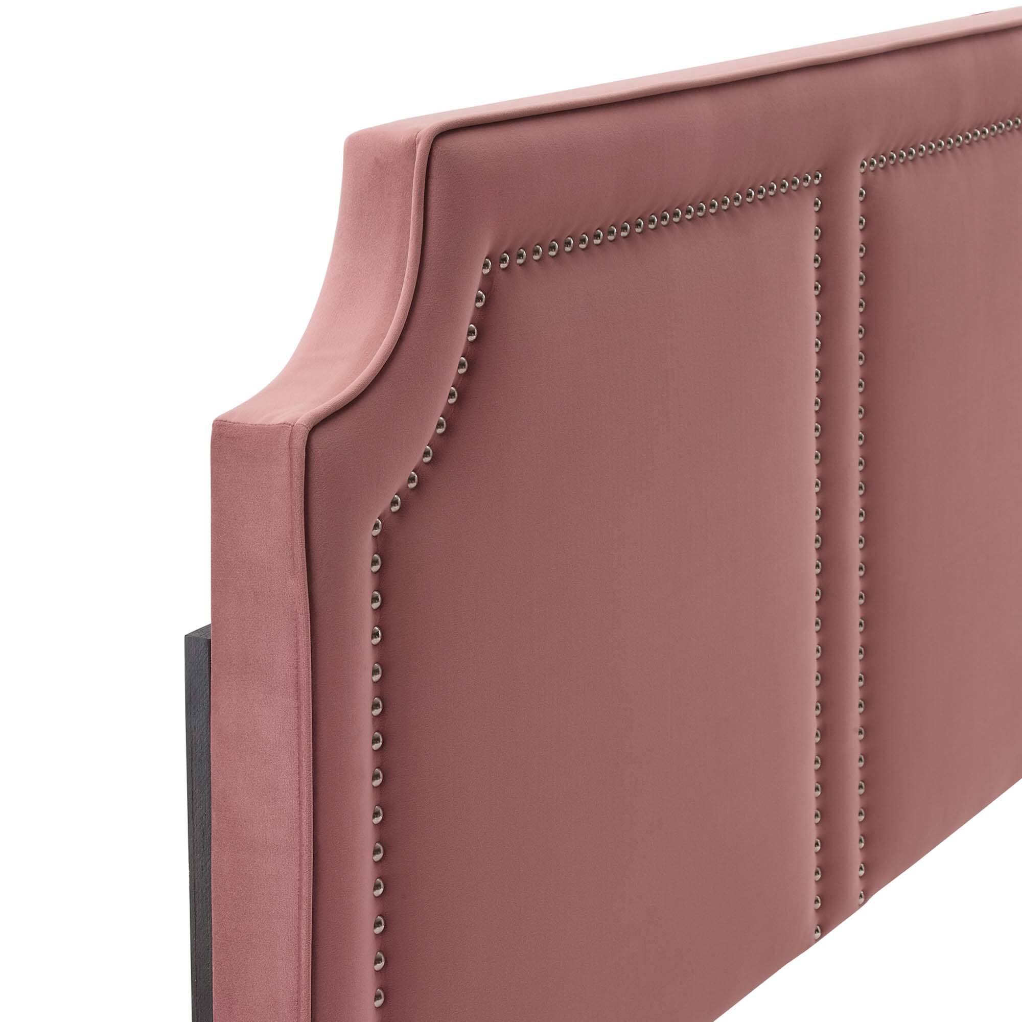 Left. Modway - Cynthia Performance Velvet King/California King Headboard by Modway - Dusty Rose.
