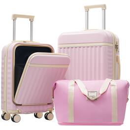Boyel Living - Pink Hardshell Luggage Set Spinner Suitcase with TSA Lock ABS Lightweight Material Durable Material - Light Blue