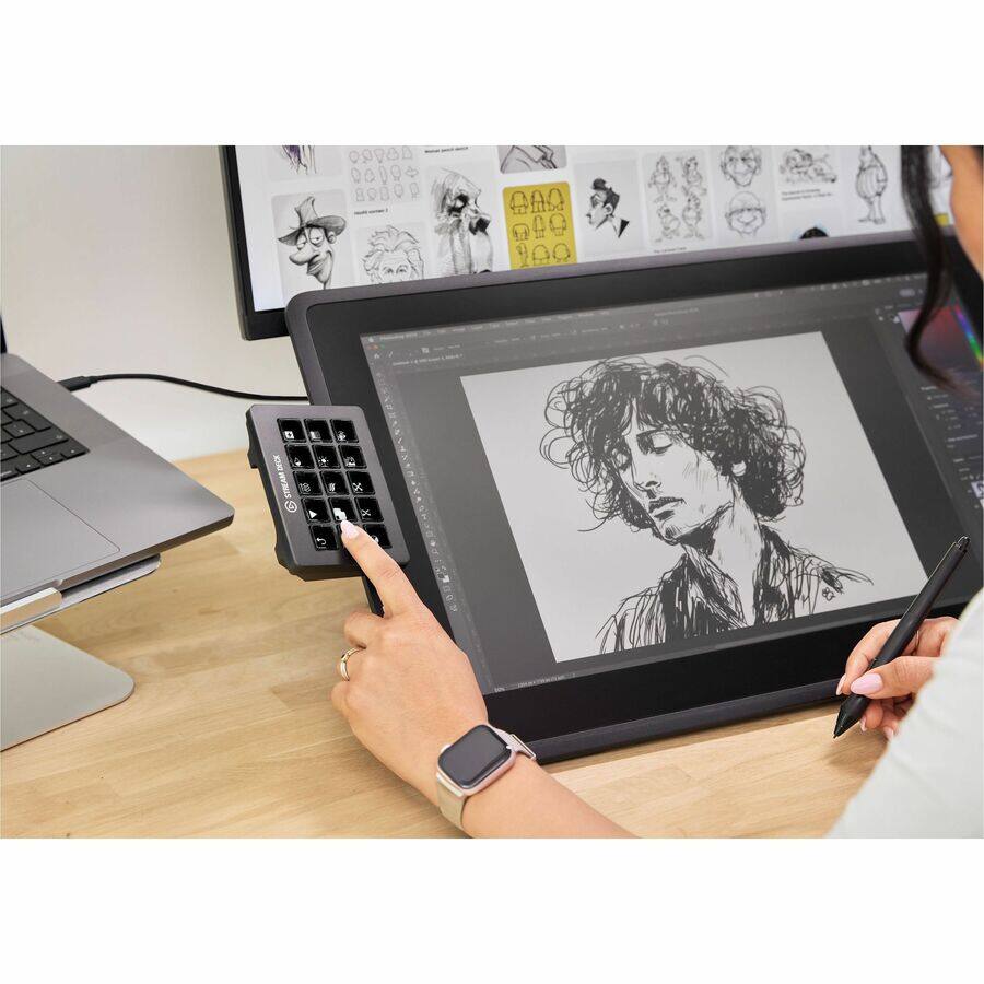 Alt View 2. Elgato - Elgato Stream Deck Scissor Keys - Cable Connectivity - USB 2.0 Type C Interface - 15 Key(s) - Windows 10 x64, Mac OS - P - Black.