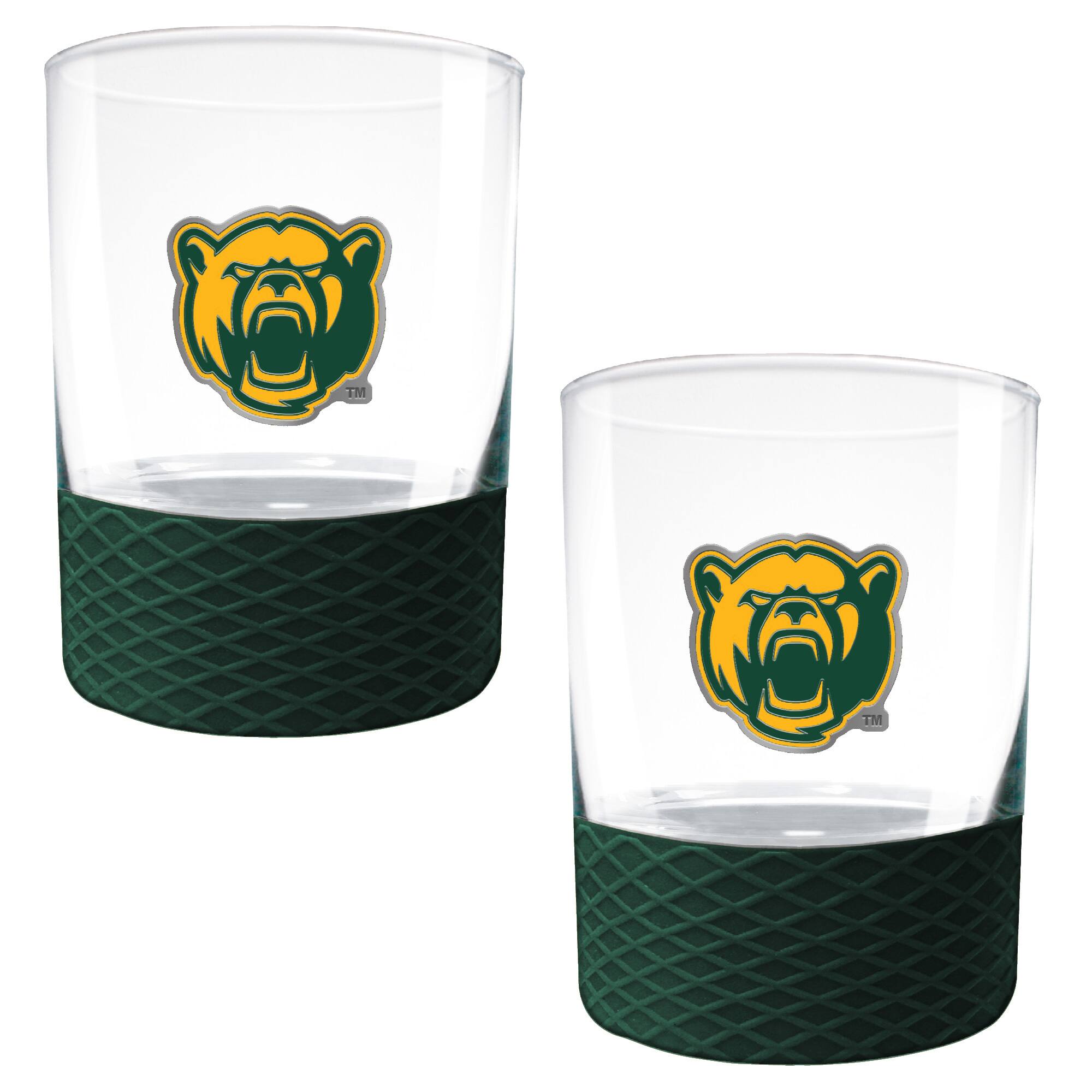 Front. Great American Products - Baylor Bears 2-Pack 14oz. Rocks Glass Set with Silcone Grip - Green.