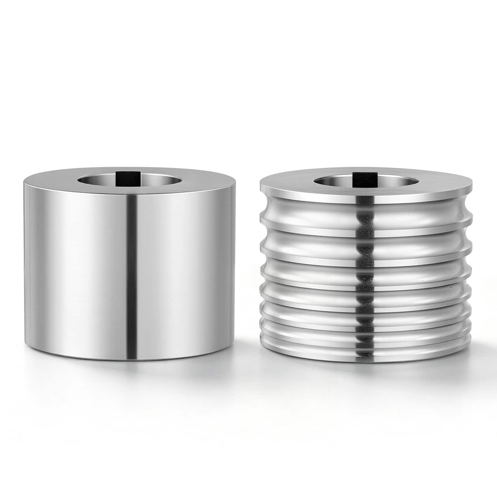 Front. VEVOR - Replacement Roller for Rolling Mill 1 Half-Round & 1 Flat Roller, Jewelry DIY Tool Accessory Parts, 7 Sizes Grooves - Silver.