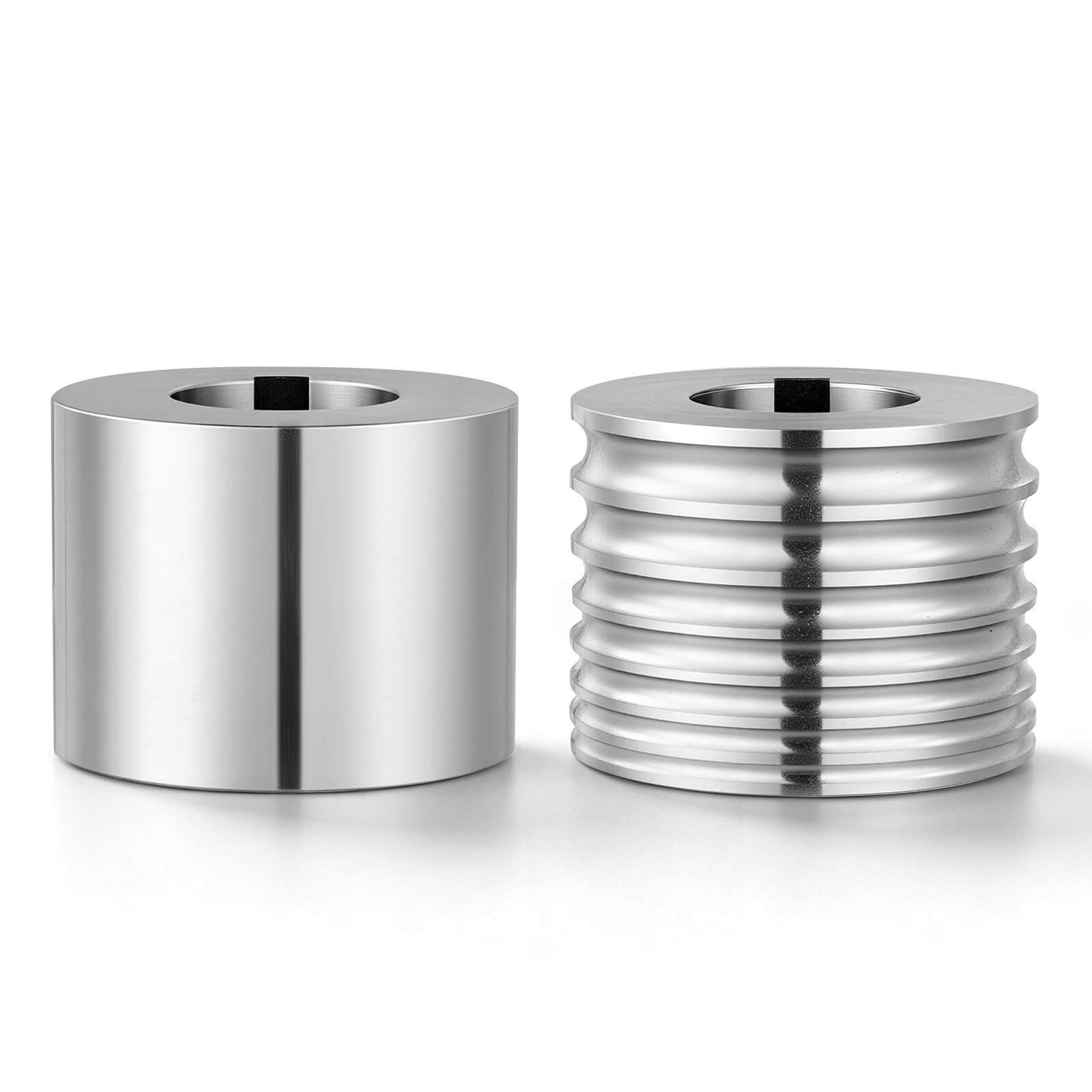 Front. VEVOR - Replacement Roller for Rolling Mill 1 Half-Round & 1 Flat Roller, Jewelry DIY Tool Accessory Parts, 7 Sizes Grooves - Silver.