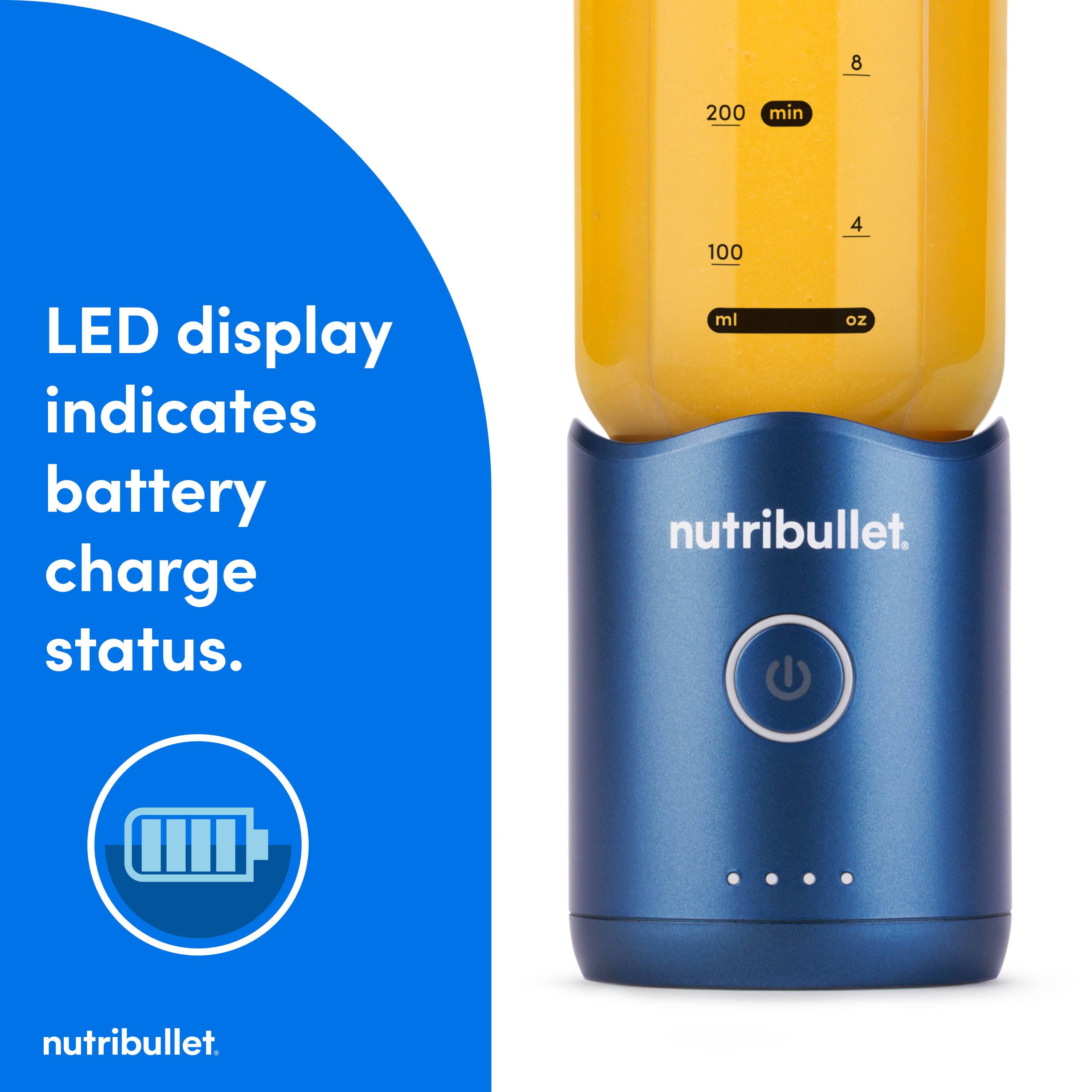 LED display indicates battery charge status.  
nutribullet.