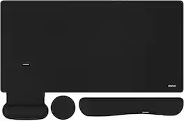 mosiso - Keyboard Wrist Rest Large Gaming Mouse Pad, 4 in 1 Memory Foam Desk Mat Ergonomic Rest Wrist for Home Office Game - Black