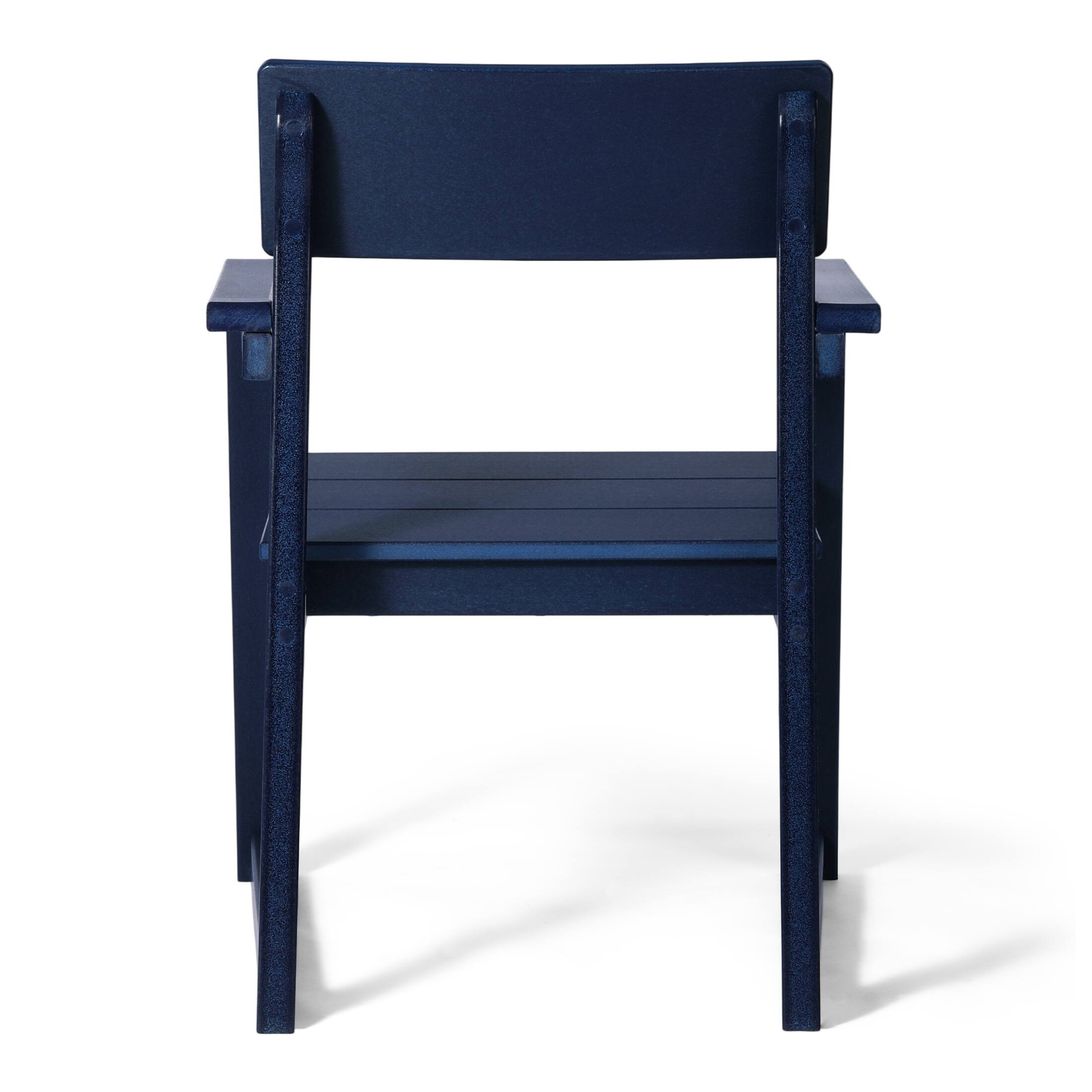 Alt View 1. WestinTrends - WestinTrends Paloma Modern HDPE Outdoor Patio Dining Arm Chairs (Set of 2) - Navy Blue.
