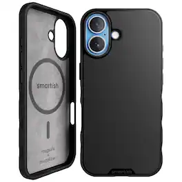 Smartish - iPhone 17 MagSafe Case - Gripmunk Protective Slim Grip Magnetic Cover - Black Tie Affair