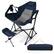 Front. Costway - Hammock Camping Chair w/ Retractable Footrest & Carrying Bag for Camping Picnic - Navy.