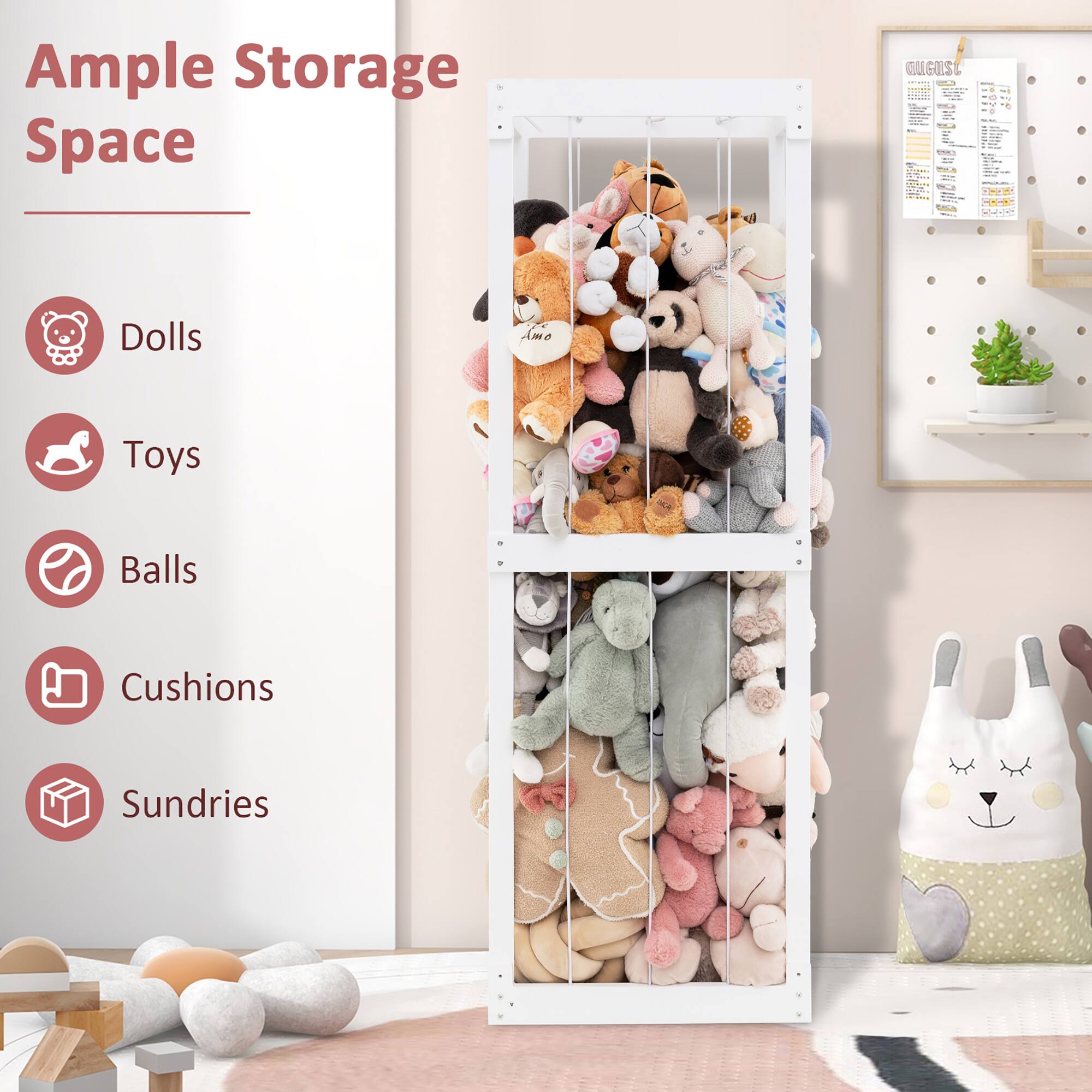 Ample Storage Space

- Dolls
- Toys
- Balls
- Cushions
- Sundries