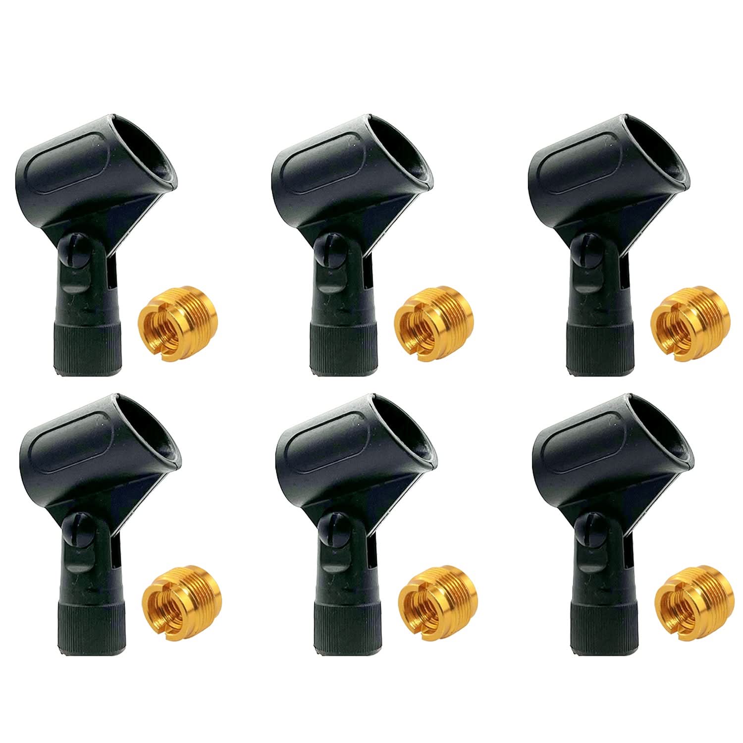 5 CORE - Microphone Clip Holder 6 Pieces with Screw Adapters 5/8 to 3/8 Inch-MC 07 6PCS
