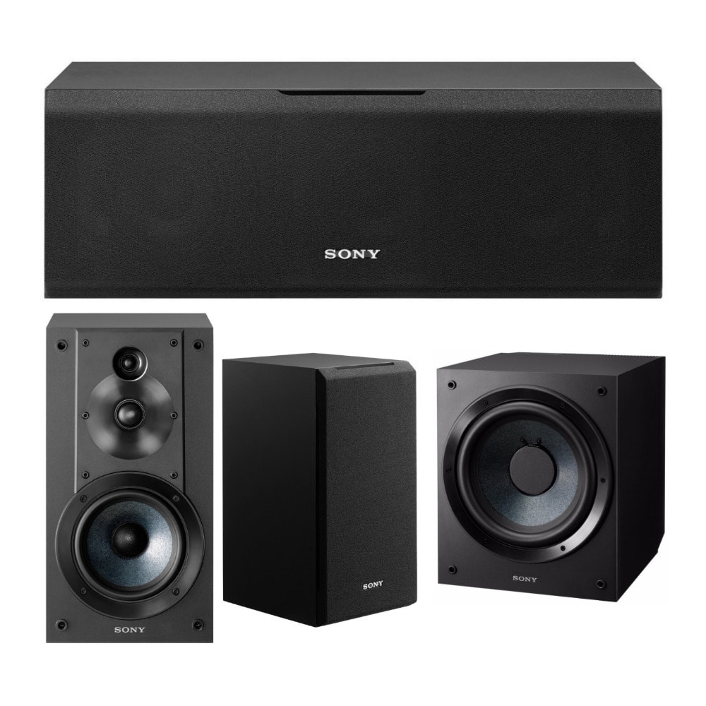 Sony - SSCS8 2-Way 3-Driver Center Channel Speaker with Subwoofer Bundle