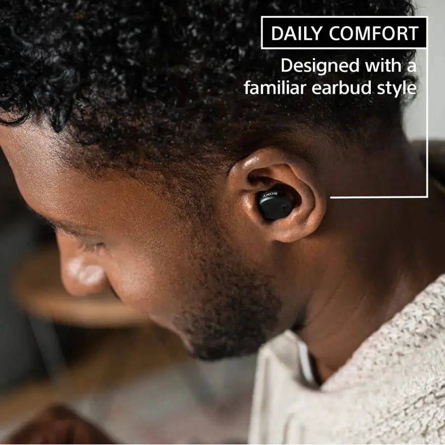 DAILY COMFORT Designed with a familiar earbud style.