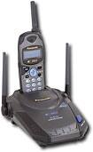 Front Detail. Panasonic - 2.4GHz Digital Spread Spectrum Cordless Phone - Black.