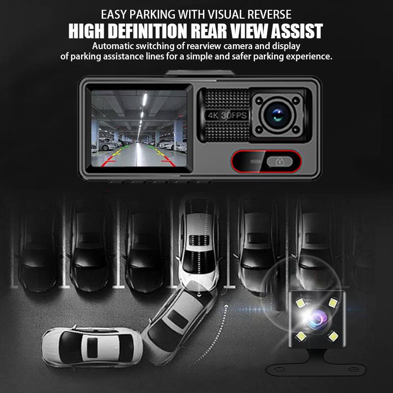 EASY PARKING WITH VISUAL REVERSE  
HIGH DEFINITION REAR VIEW ASSIST  
Automatic switching of rearview camera and display of parking assistance lines for a simple and safer parking experience.  
4K 30FPS