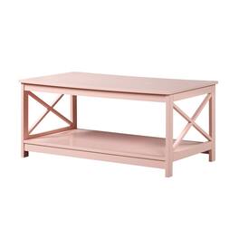 Convenience Concepts - Oxford Coffee Table with Shelf - Blush Pink