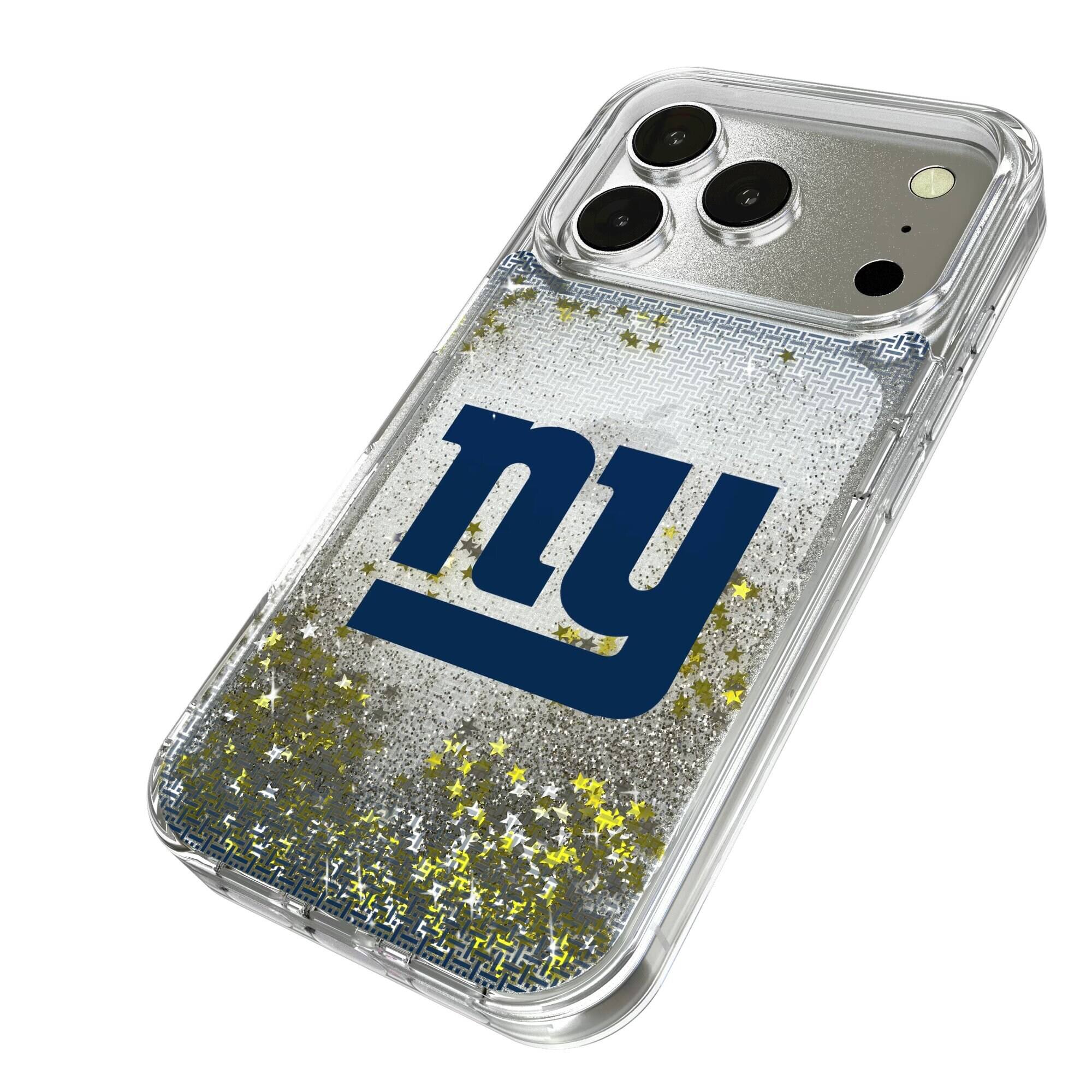 Alt View 1. Keyscaper - New York Giants Linen Logo iPhone Glitter Case - 13 Pro Max - Multicolor.
