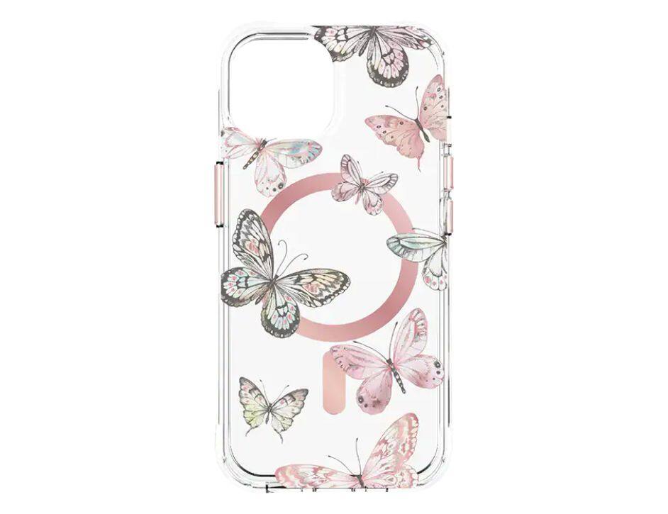 Body Glove - Karma Case with MagSafe for iPhone 15 Plus / iPhone 6.7 2023 | Color: - Pink Butterflies