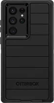 Front. OtterBox - OtterBox Defender Pro Case & Belt Clip/Stand for Samsung Galaxy S22 Ultra | Color: Black - Black.