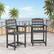 Angle. Decksplore - 2-Pack HDPE Tall Chairs with Connecting Tray & Patio Footrest All-Weather Outdoor Use - Grey.