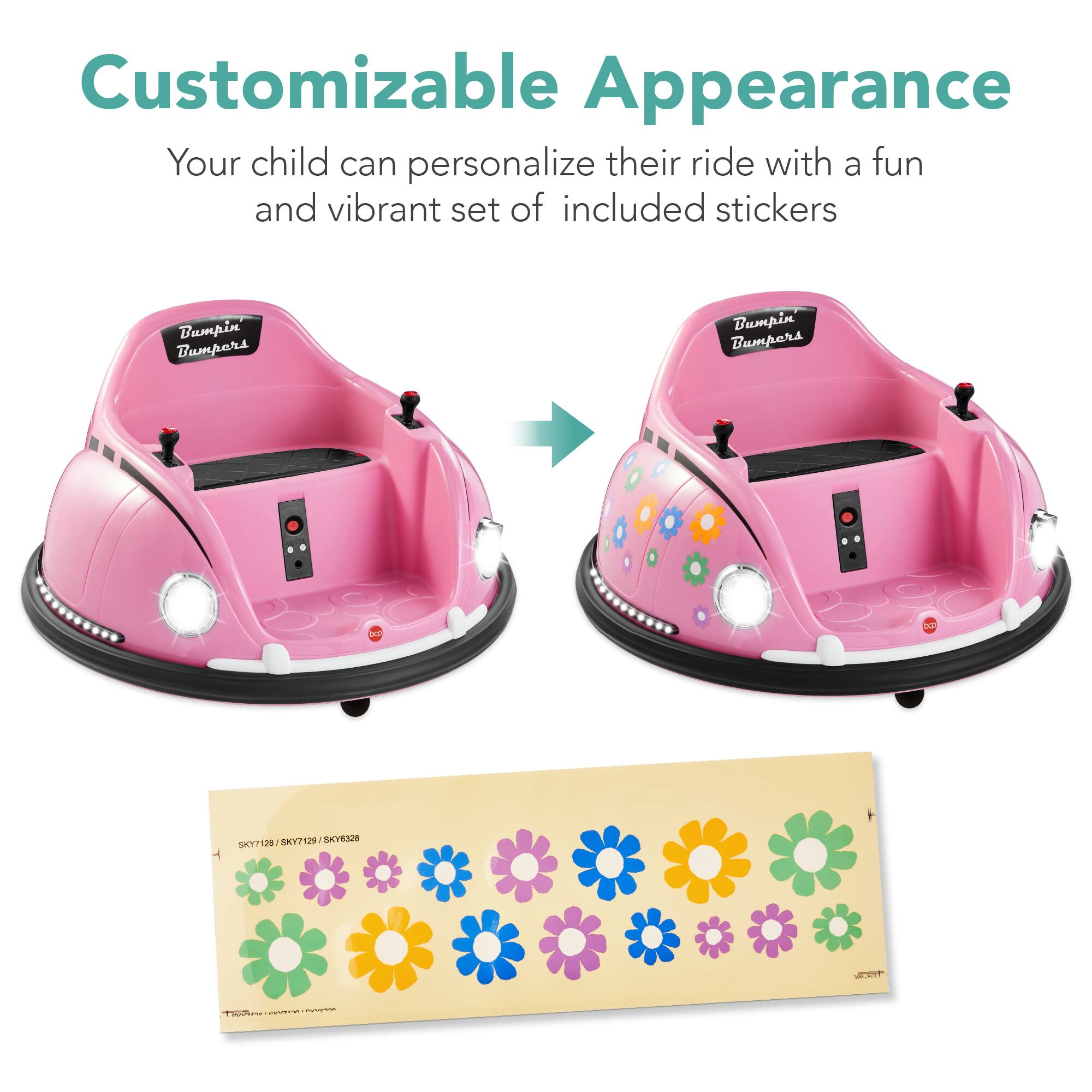 Customizable Appearance: Your child can personalize their ride with a fun and vibrant set of included stickers.