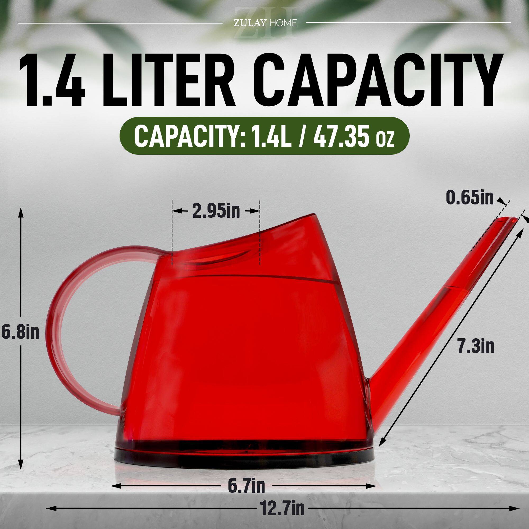 ZULAY HOME

1.4 LITER CAPACITY  
CAPACITY: 1.4L / 47.35 oz

- 6.8in  
- 2.95in  
- 7.3in  
- 6.7in  
- 12.7in  
- 0.65in