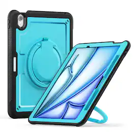 Dteck - Heavy Duty Shockproof Case for Apple iPad Air (M4) 11" 2026/iPad Air 11‑inch (M3)(M2),Rugged Stand Cover+Shoulder Strap - Lightblue