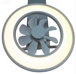 Breezary - 20-Inch Caged Flush Mount Ceiling Fan with Acrylic Shade, Tunable LED, 6-Speed Remote, Timer, DC Motor - 20-Inch White Ceiling Fan