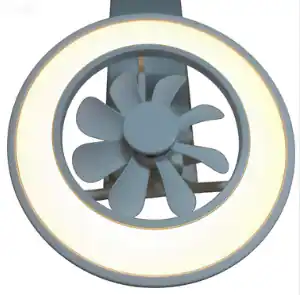 Front. Breezary - 20-Inch Caged Flush Mount Ceiling Fan with Acrylic Shade, Tunable LED, 6-Speed Remote, Timer, DC Motor - 20-Inch White Ceiling Fan.