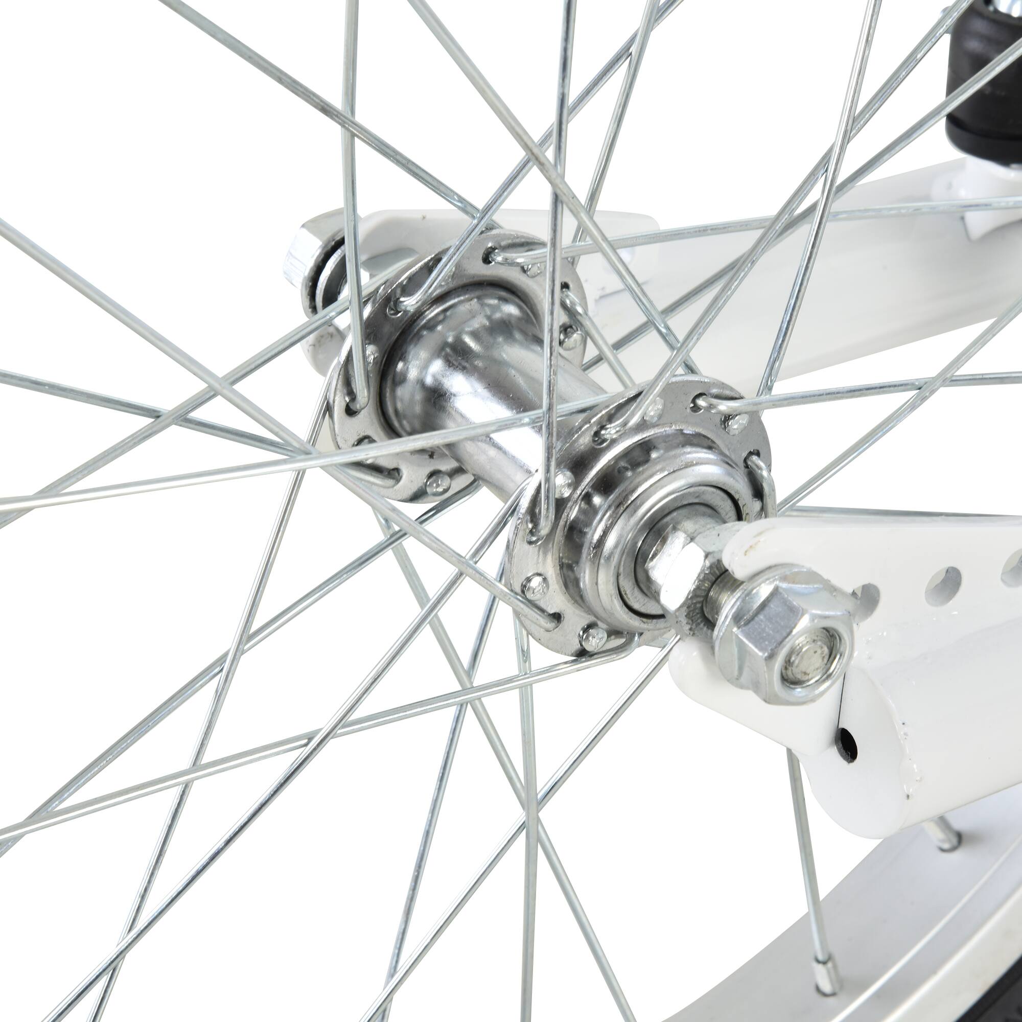 Alt View 5. Aosom - Youth Kick Scooter for kids 5+, adjustable handlebar, 16" front & rear dual brakes, inflatable wheels - White.