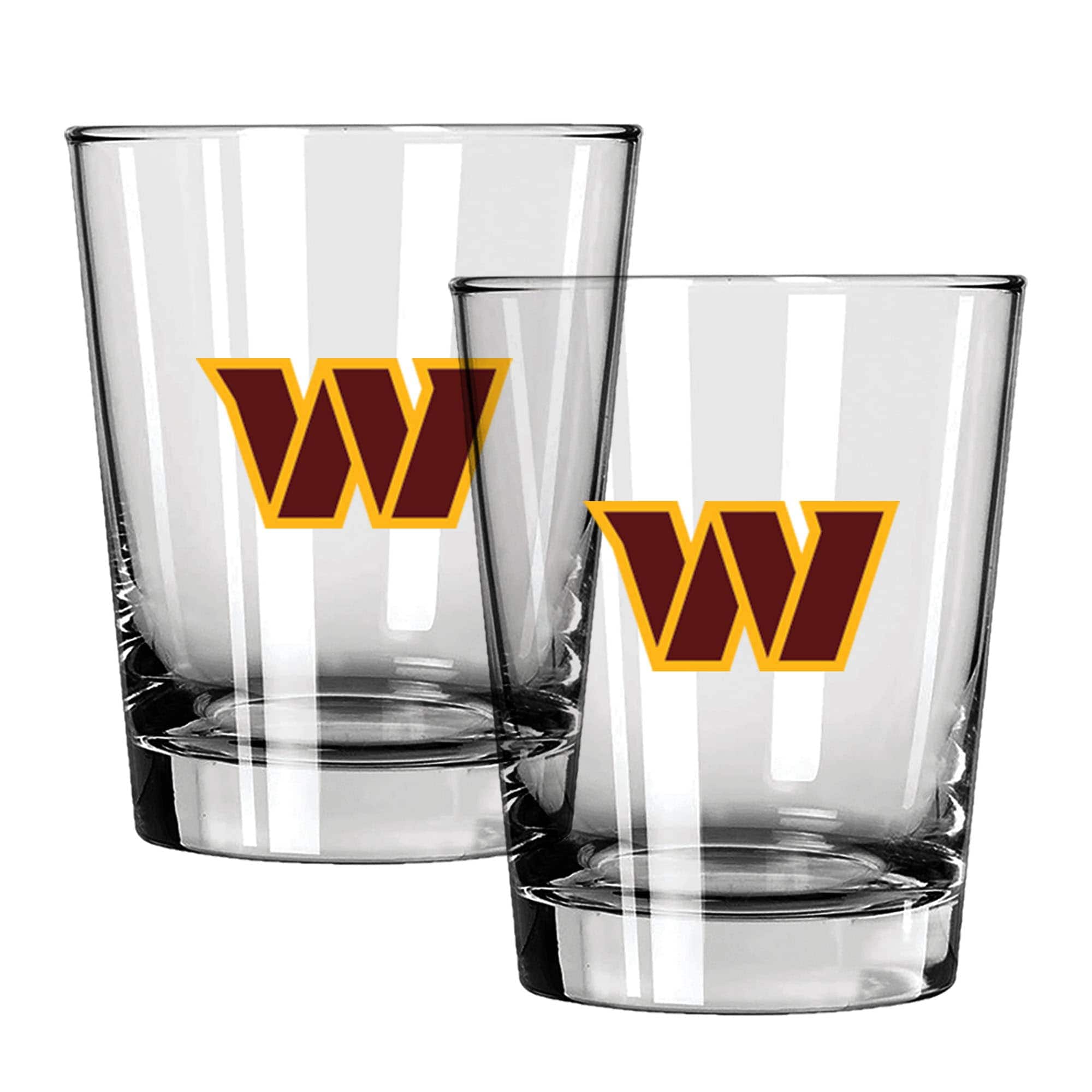 The Memory Company - Washington Commanders 15oz. Two-Pack Rocks Glass Gift Set - Multicolor
