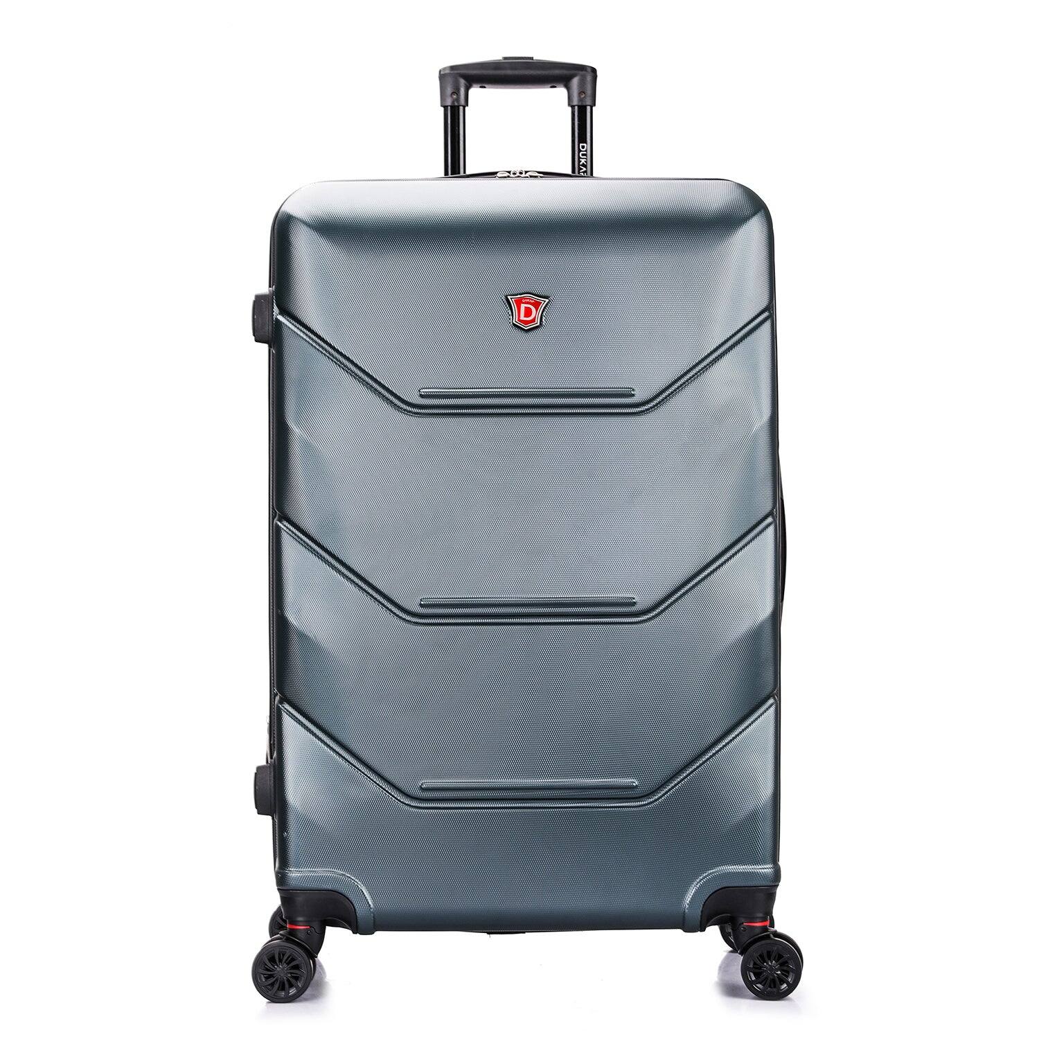 Angle. DUKAP - Zonix Lightweight Hardside Spinner Luggage 30" Luggage - GREEN.