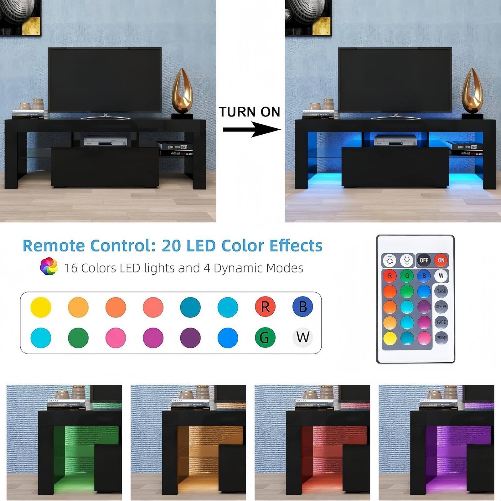 Sure, here is the corrected and grouped text from the image:

---

**TURN ON**

**Remote Control: 20 LED Color Effects**

- 16 Colors LED lights and 4 Dynamic Modes

**R** **G** **B** **W**

---

**R** **G** **B** **W**

---

**R** **G** **B** **W**

---

**R** **G** **B** **W**

---

**R** **G** **B** **W**

---

**R** **G** **B** **W**

---

**R** **G** **B** **W**

---

**R** **G** **B** **W**

---

**R** **G** **B** **W**

---

**R** **G** **B** **W**

---

**R** **G** **B** **W**

---

**R** **G** **B** **W**

---

**R** **G** **B** **W**

---

**R** **G** **B** **W**

---

**R** **G** **B** **W**

---

**R** **G** **B** **W**

---

**R** **G**