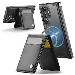 Dteck - Magnetic 2-in-1 Detachable Wallet Case for Samsung Galaxy S26 Ultra,RFID Blocking PU Leather Flip Cover with Card Slots - Black