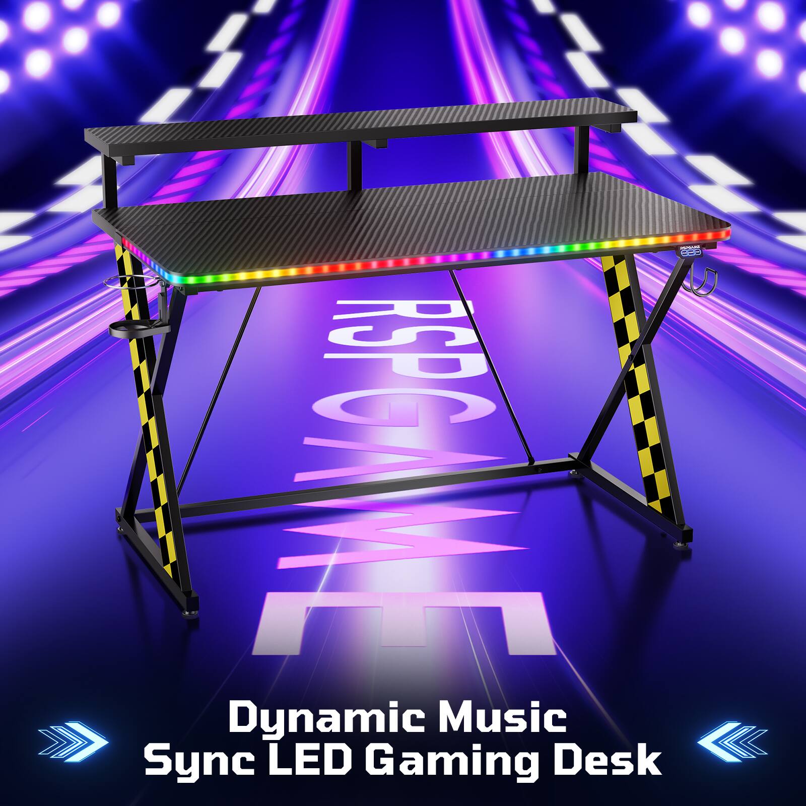Dynamic Music Sync LED Gaming Desk
