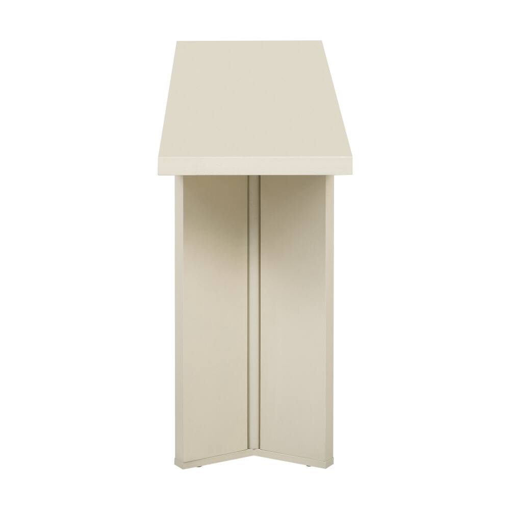 Angle. Lirago - Modern Beige Console Table with Pine Veneer Geometric Legs End Table Coffee Table 30.1"H x 15.7"D x 63"W - Beige.