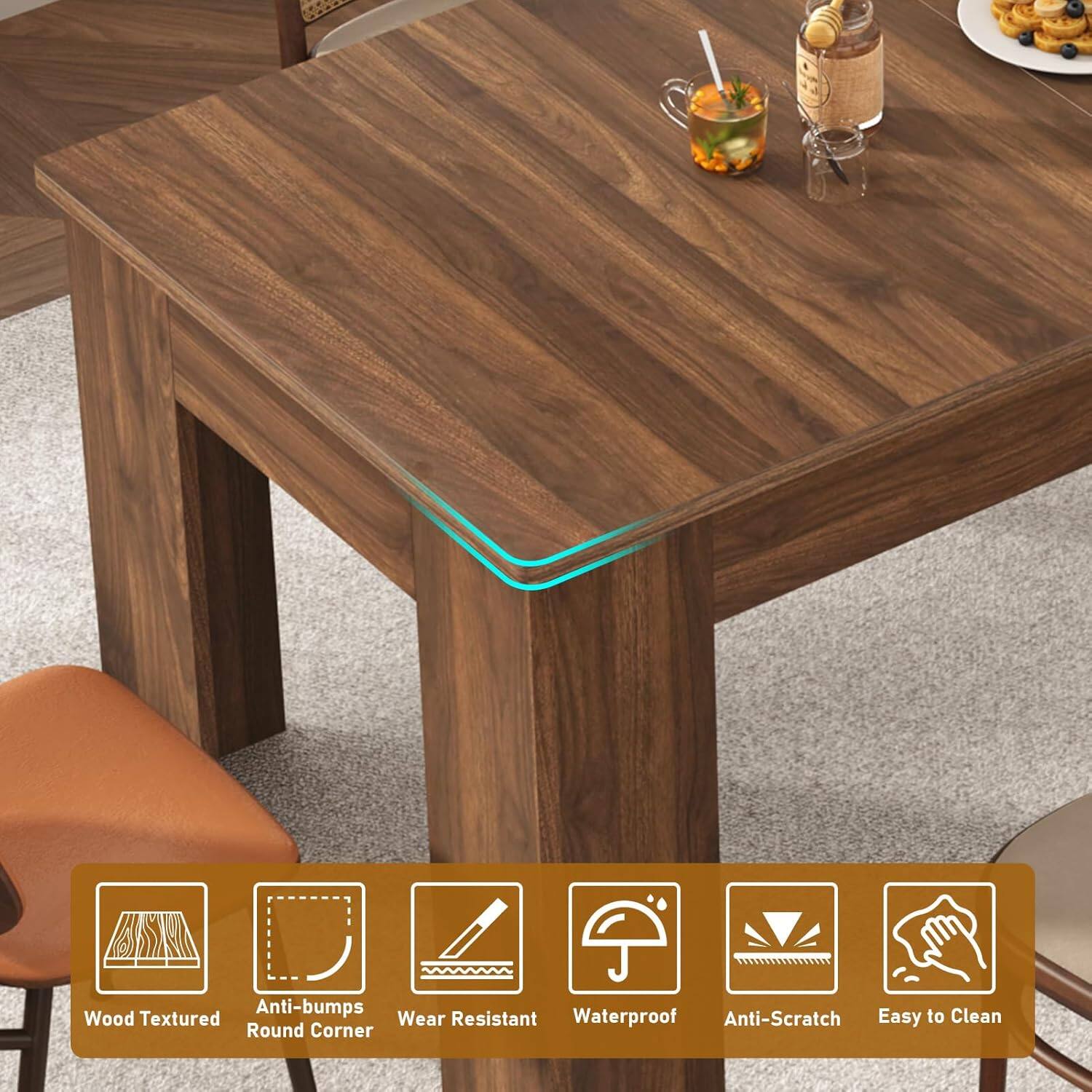 Anti-bumps Waterproof Easy to Clean Wood Textured Wear Resistant Anti-Scratch Round Corner
