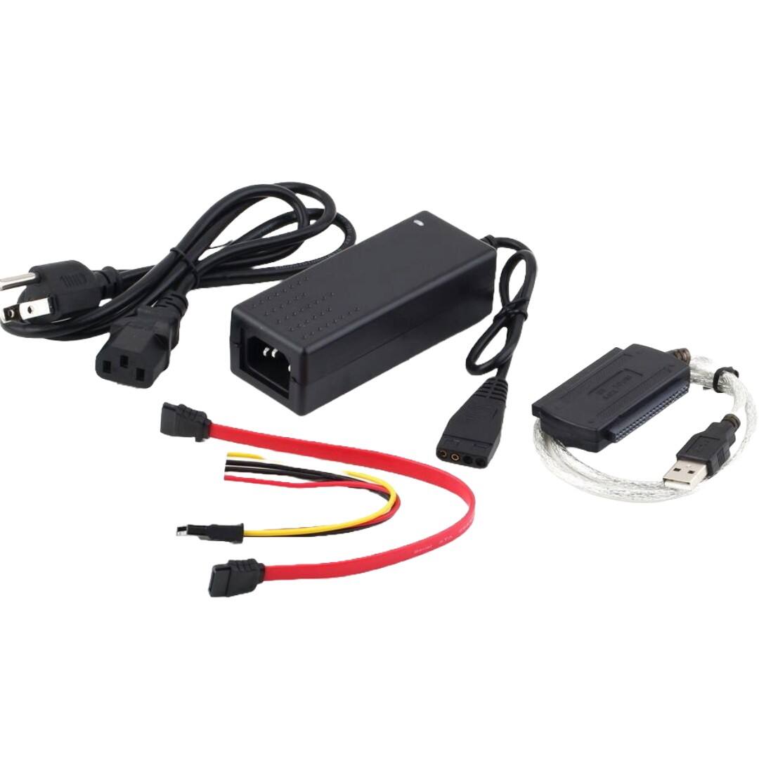Angle. Sanoxy - USB to SATA PATA IDE Adapter Converter Cable Set with Power Supply - Black.