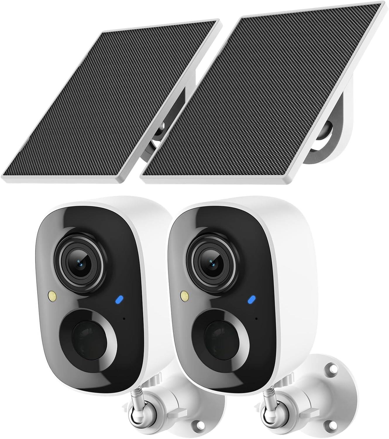 Front. Core Tech - Core Tech 2K Solar Wireless Security Camera 2-Pack, Outdoor WiFi, Night Vision, Motion Alert - White.