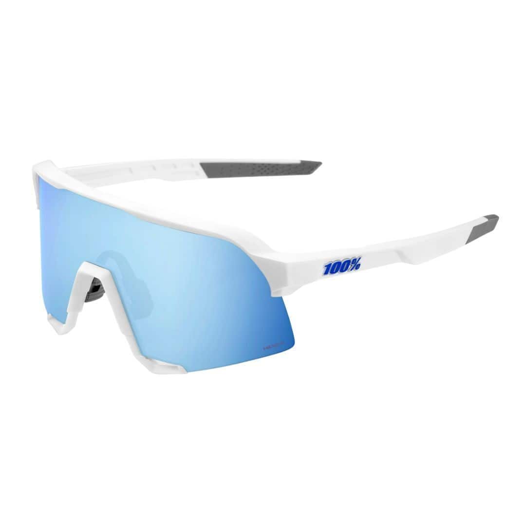100% - S3 - Matte White - HiPER Blue Multilayer Mirror Lens