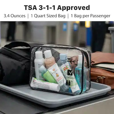 Mber TSA Approved Travel Makeup Bag, Small Makeup Bag Organizer, Toiletry Bag, Water Resistant Cosmetic Bag with Zipper Clear M0308BI - Best Buy Mber TSA Approved Travel Makeup Bag, Small Makeup Bag Organizer, Toiletry Bag, Water Resistant Cosmetic Bag with Zipper Clear M0308BI - Best Buy