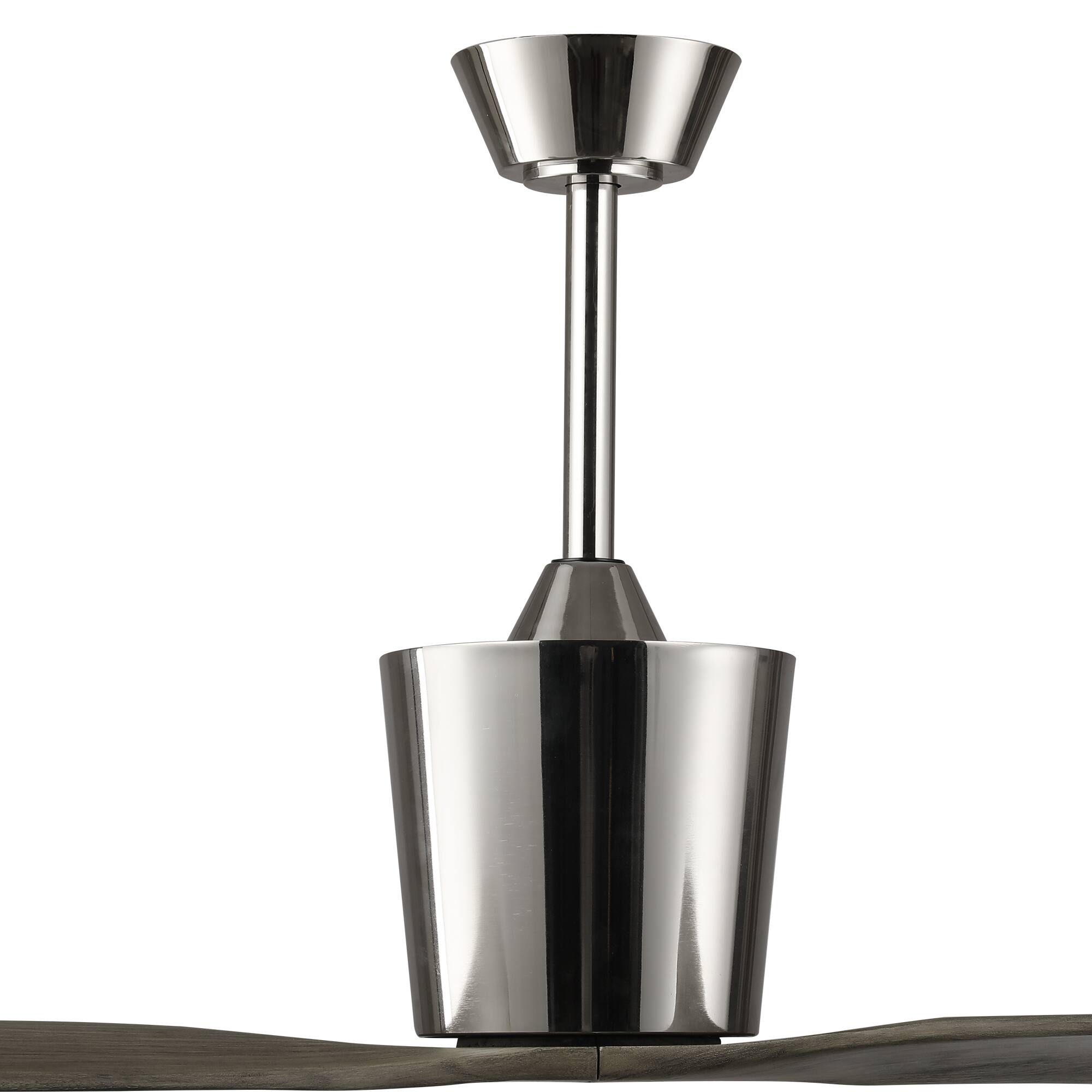 Alt View 9. Parrot Uncle - 54" Modern Solid Wood Chrome 6 Speeds Ceiling Fan with Remote, No Light - Chrome.