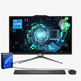 MSI - PRO AP222T 21.5" FHD Touchscreen All-in-One - 16GB RAM, 512GB SSD - Intel Core i5-14400 - Wired Keyboard & Mouse - Black