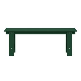 WestinTrends - Ashore Outdoor HDPE 48" Modern Backless Patio Bench - Dark Green