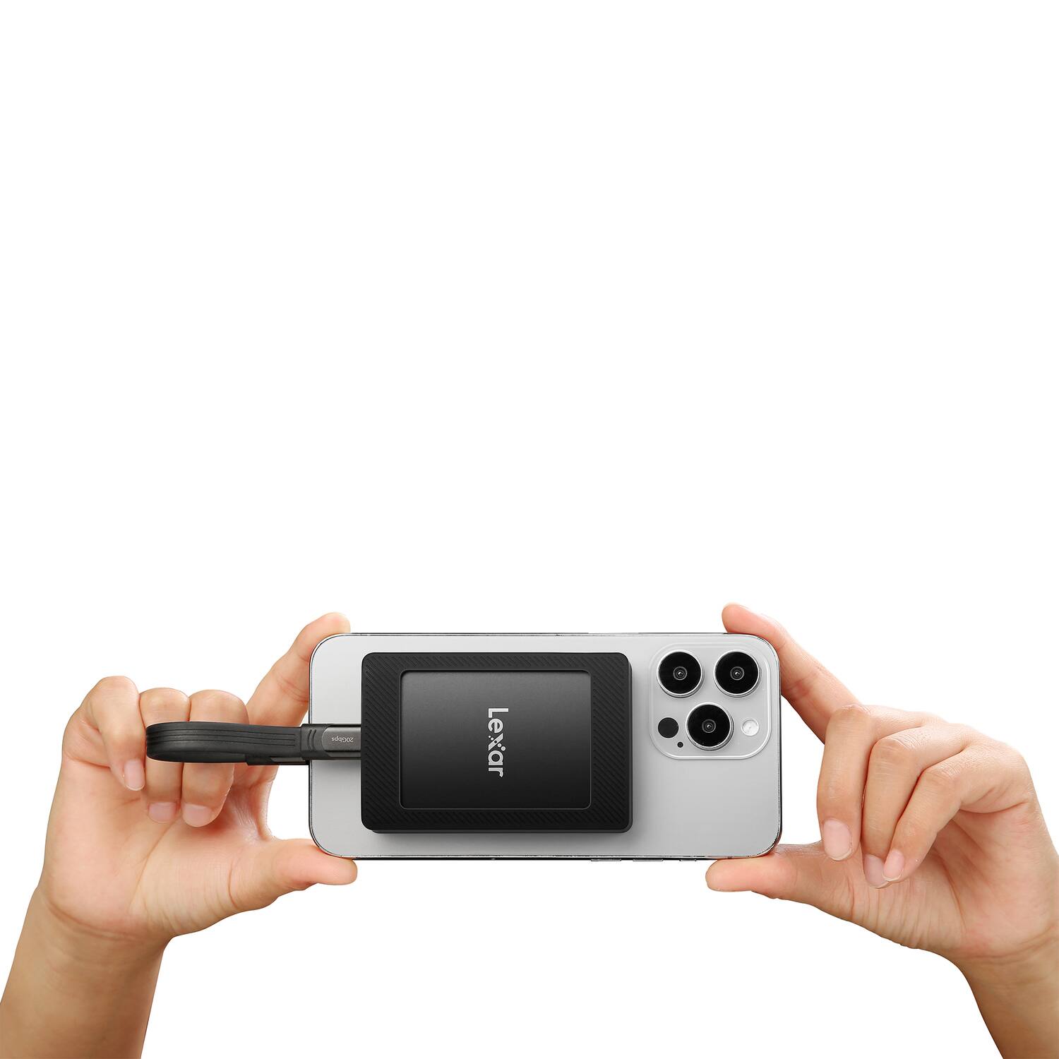 Alt View 6. Lexar - Lexar Lsl500m002t-rnbng Sl500 Portable Usb 3.2 Gen 2x2 Ssd With Magnetic Set (2 Tb) - Black.